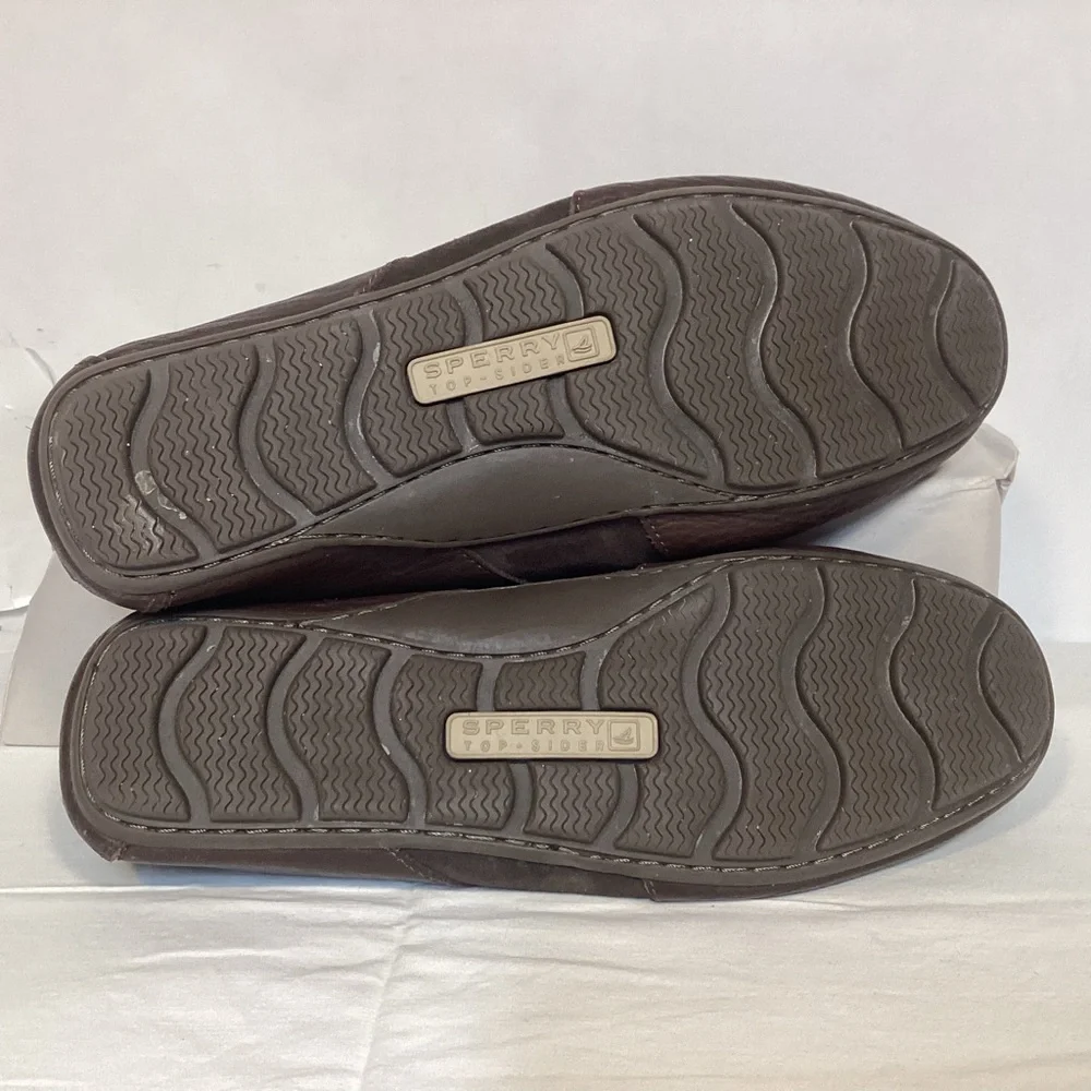 Men’s Sperry Top-sider Brown Leather Penny Loafers Driving Style Moccasin